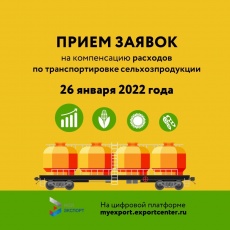 На платформе «Мой экспорт» стартует прием заявок на компенсацию расходов по транспортировке сельхозпродукции